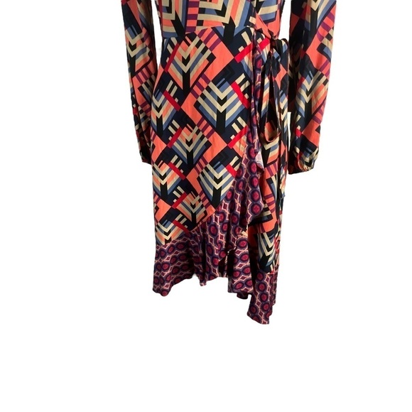 Anthropologie Porridge Graphic Mix Print Wrap Dress - Picture 4 of 10